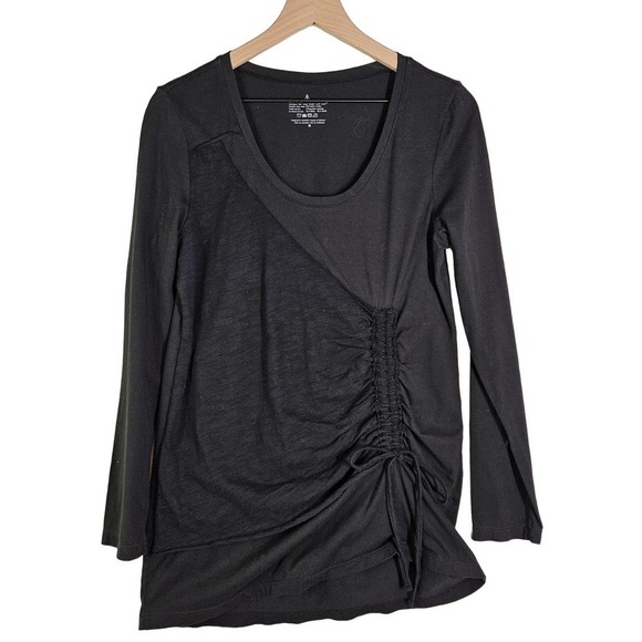Neon Buddha Cinch Front Tunic Top M Black Long Sleeve‎ - Picture 1 of 7